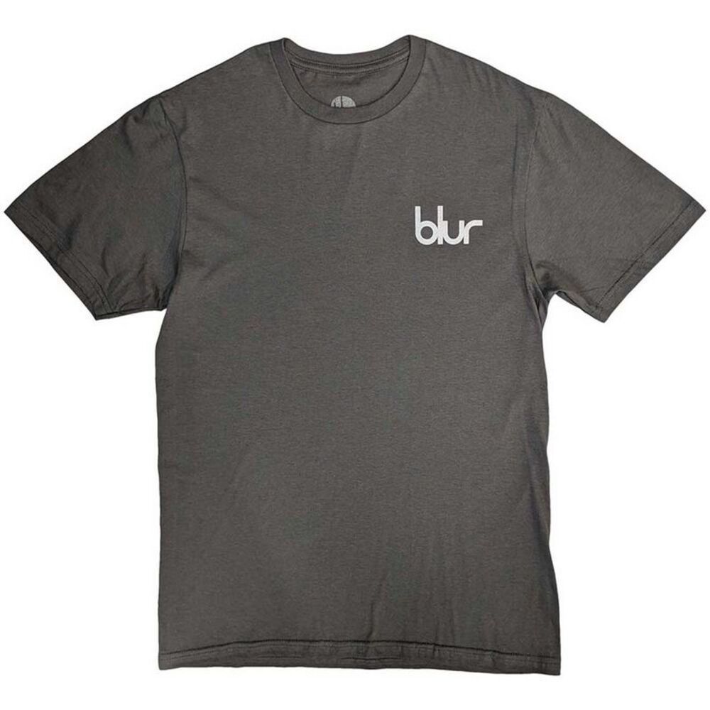 Blur Unisex Adult Pocket Blur Parklife Back Print T-Shirt / Charcoal Grey